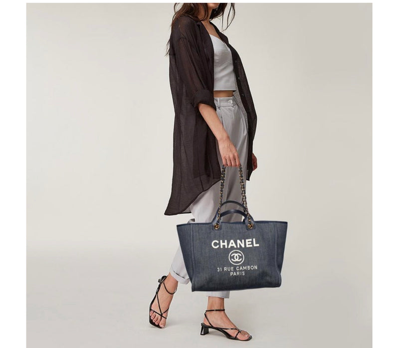 deauville chanel tote bag canvas